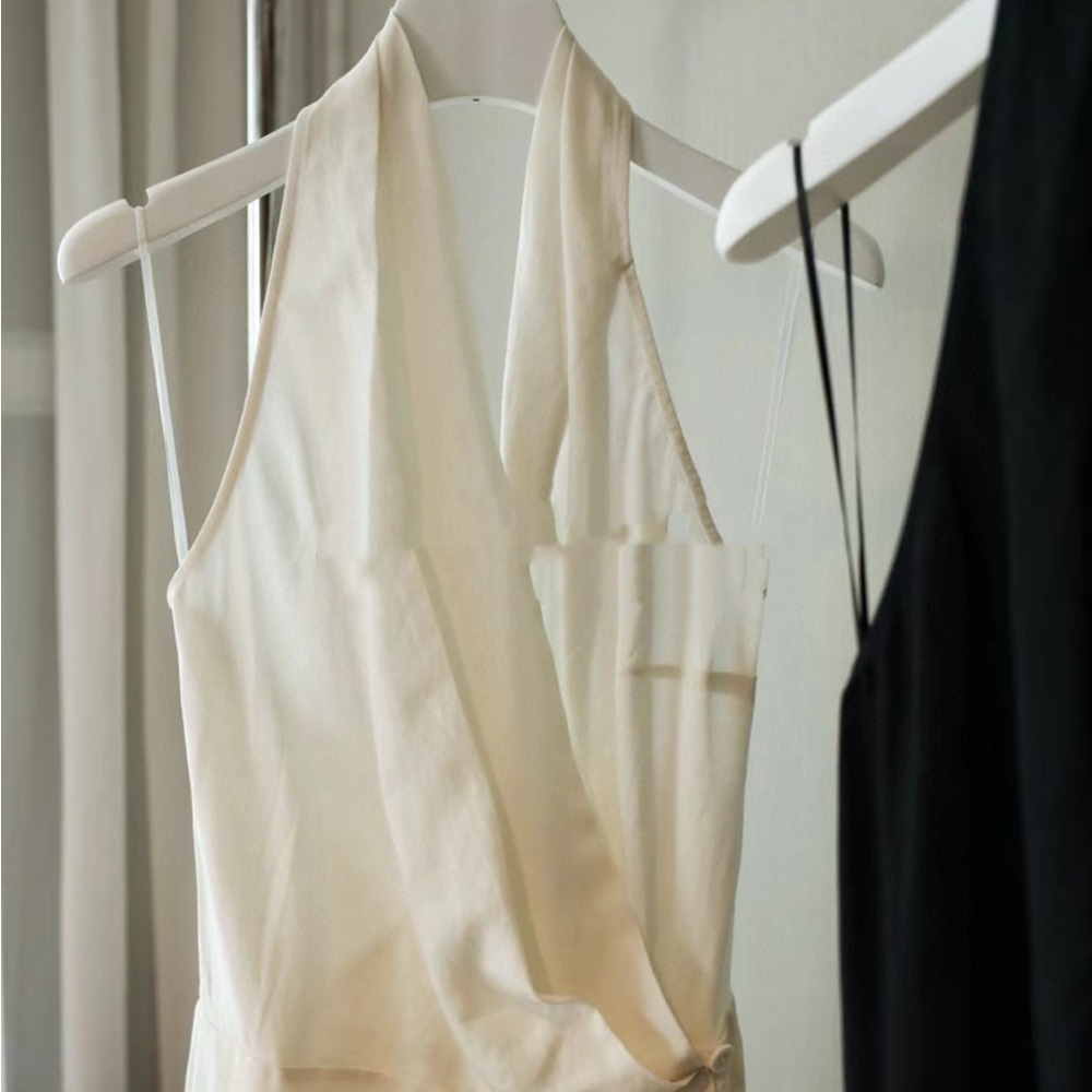 Linen White Women's Dress - Picture 3 of 5